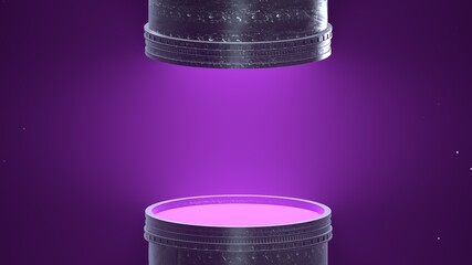 abstract modern futuristic metal pedestal 3d render