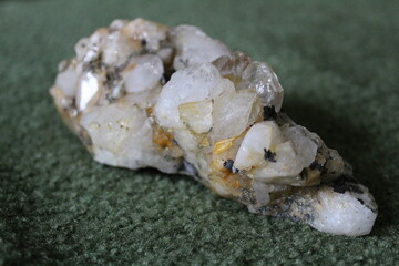 close-up of natural unprocessed rock crystal 