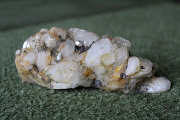 close-up of natural unprocessed rock crystal 