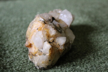 close-up of natural unprocessed rock crystal 
