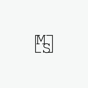 MS retro initial logo best in high quality professional design that will print well across any print media