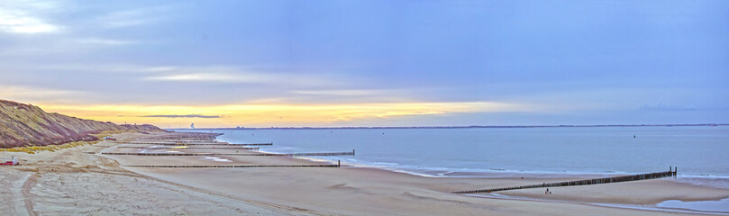 North Sea beach landscape in the Netherlands