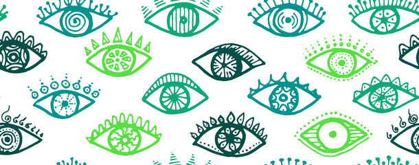 Hand drawn human eyes artistic repeatable