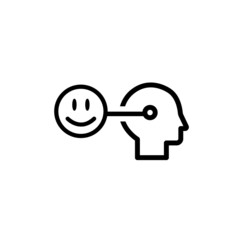 Smiling face a symbol of positive thinking.