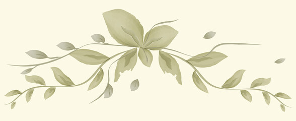 branches with leaves, watercolors, for the design of postcards, invitations and other purposes