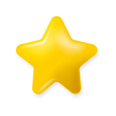 Shiny golden star icon. Yellow stars glossy colors. Vector illustration.