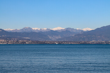 Fototapeta na wymiar Desenzano Brescia Italy on Lake Garda