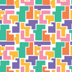 Seamless pattern with geometric shapes. Colorful print.