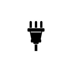 Uk Type K Electric Plug Three Pin. Flat Vector Icon illustration. Simple black symbol on white background. British Type K Electric Plug Three Pin sign design template for web and mobile UI element.
