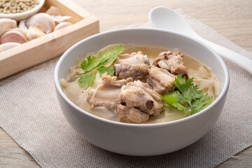 preserved Bamboo shoot soup with pork spare rib.Thai food