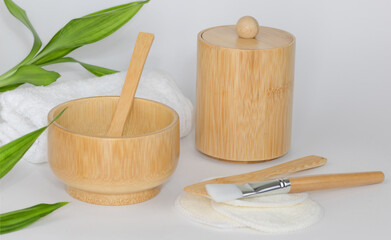 Facial beauty mask kit. Natural beauty products for use at home. 