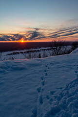 sunset in the mountains