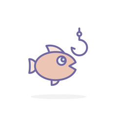 Fishing icon in filled outline style.