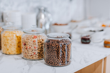 Fototapeta na wymiar breakfast cereals in a jar