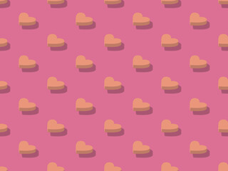 Seamless romantic pattern with hearts. Vector background