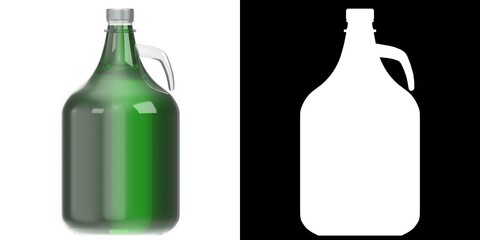 3D rendering illustration of a glass jug