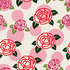 seamless floral pattern with symbols of roses