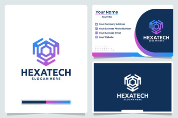 Fototapeta premium hexagon , technology , logo design and business card