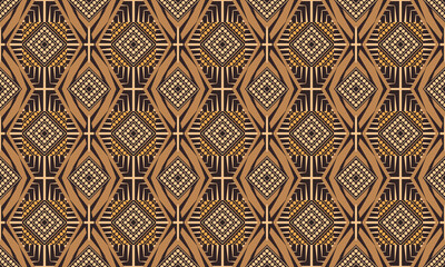 Ethnic tribal seamless pattern. Traditional design for background, wallpaper, clothing, wrapping, carpet, tile, fabric, decoration, vector illustration, embroidery style. African textile patterns.