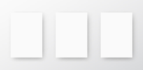 Rectangular blank paper, web banner or template for your design, soft shadow and space for text Vector