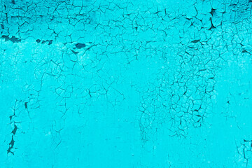 Blue old peeling paint steel cracked texture worn metal background surface weathered iron