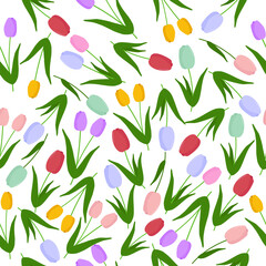 Abstract spring seamless pattern. Repeating background. Design for fabric, textile,wrapping paper. Vector illustration