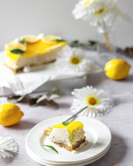 cake with cream and fruits