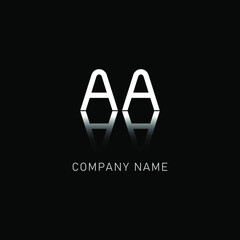 AA letter logo design on black background. AA letter logo design.