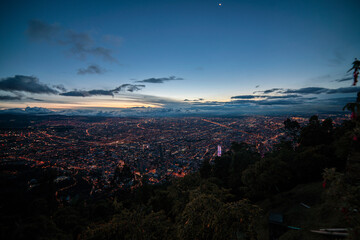 sunset over the city bogota