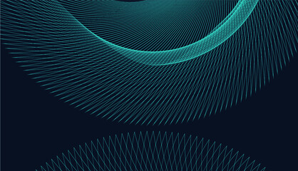 Blue and navy Psychedelic Linear Wavy Backgrounds Vector 