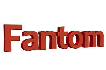 Fantom. 3D render text on white background.
