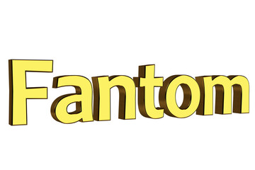Fototapeta premium Fantom. 3D render text on white background.