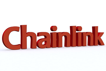 Chainlink. 3D render text on white background.