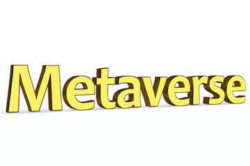 Fototapeta premium Metaverse. 3D render text on white background.