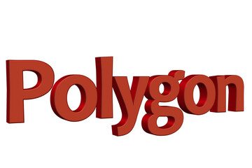 Polygon. 3D render text on white background.