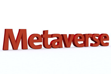 Metaverse. 3D render text on white background.