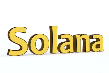 Solana. 3D render text on white background.