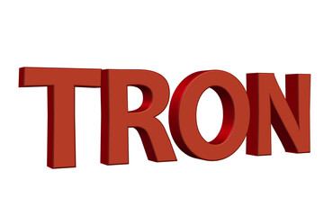 Tron. 3D render text on white background.