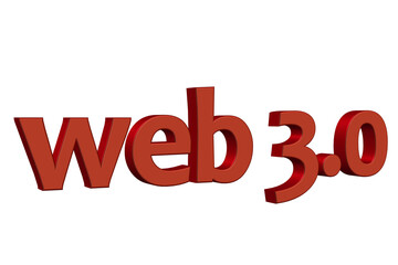 Web 3.0. 3D render text on white background.