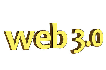 Web 3.0. 3D render text on white background.