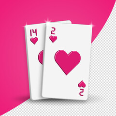 Playcard 3d valentines day graphic element , vector graphic