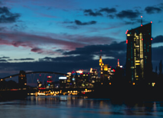 Naklejka premium Frankfurt Skyline Bokeh