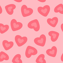 Seamless vector pattern with hearts. Love background for Valentine's day. romantic hand drawing pattern.