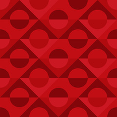 Seamless vector pattern, geometric rhombus with circle pattern in red color. Pattern included in swatch.