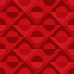 Keuken foto achterwand Rood Naadloze vector patroon, geometrische ruit met cirkel patroon in rode kleur. Patroon inbegrepen in staal.