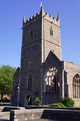 Fototapeta na wymiar A view of St Peter's Church in Castle Park, Bristol (UK)