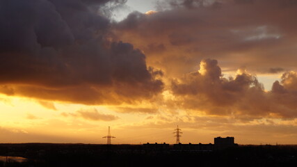 Fototapeta premium sunset over the city