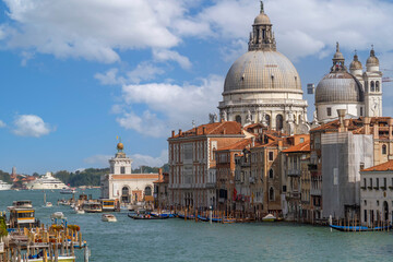 Canal Grande und Basilica di Santa Maria della Salute, Venedig - obrazy, fototapety, plakaty