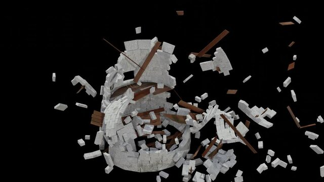 tower destroy 3d render