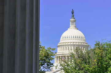  US Capitol dome as seen from Supreme Court Building - Washington DC United States